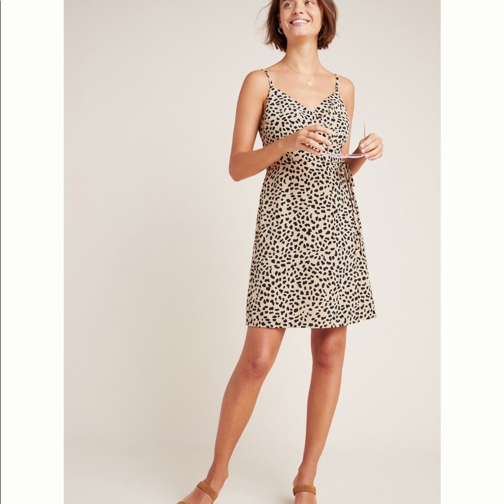 anthropologie sanctuary leopard print wrap dress